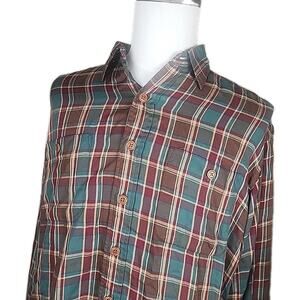 Polo Ralph Lauren Mens 2 Pocket Long Sleeve Button Up Check Shirt Size L Rayon